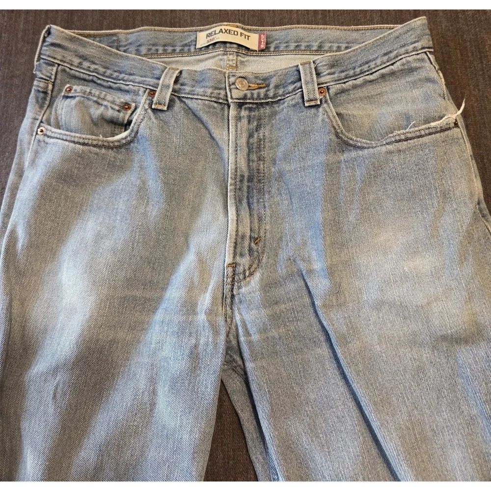 Levi's 550 Relaxed Fit Jeans Mens 36x36 Light Blue Faded Vintage Denim  Straight